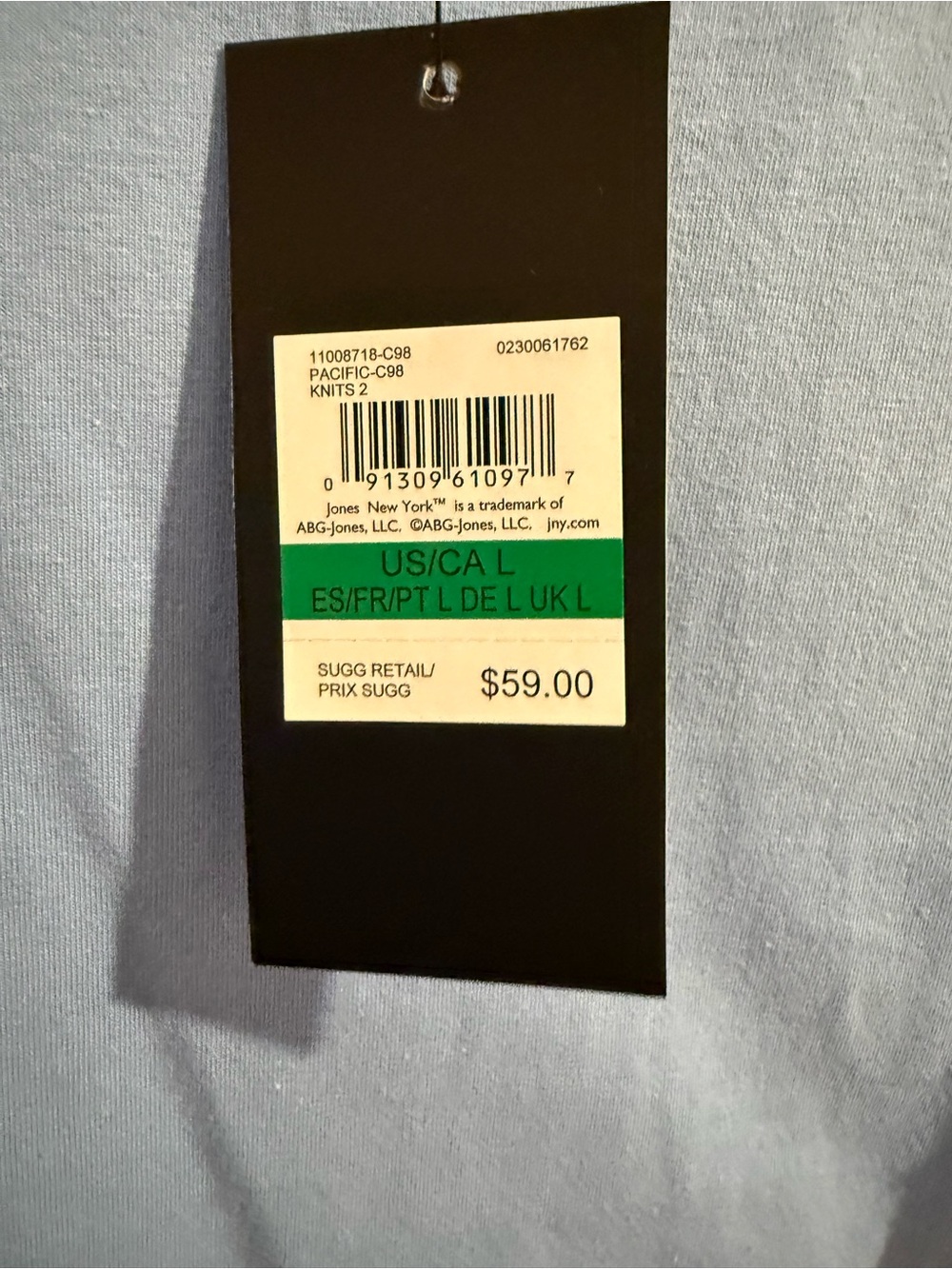 Jones New York Flutter Sleeve Blue Top, Large, NWT - Picture 4 of 4